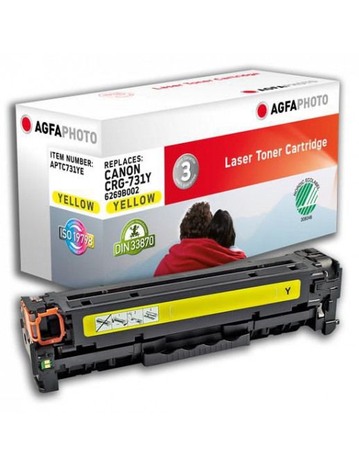 APTC731YE AgfaPhoto Toner Cartridge for Canon i-SENSYS LBP7100CN/7110CW, 1500 pages, Yellow