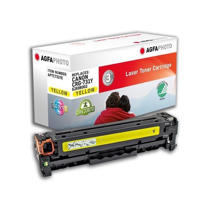 APTC731YE AgfaPhoto Toner Cartridge for Canon i-SENSYS LBP7100CN/7110CW, 1500 pages, Yellow