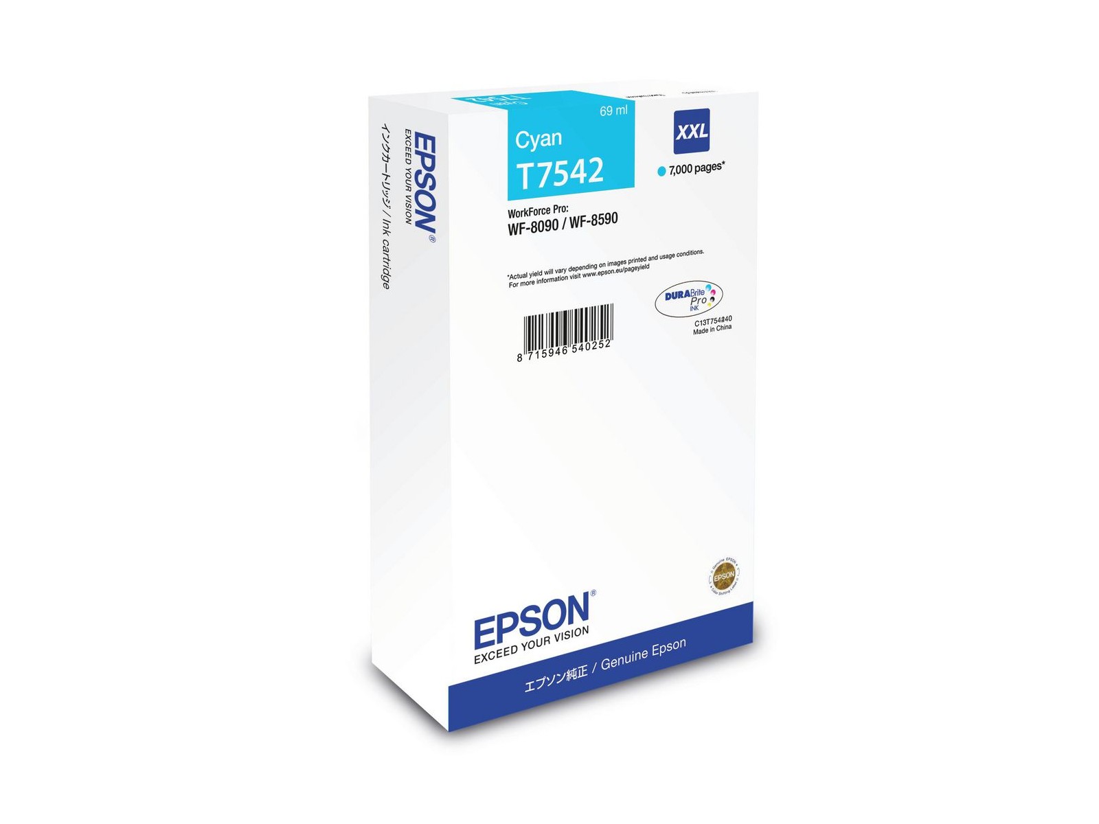 C13T754240 C13T754240 Epson WF-8090 / WF-8590 Ink Cartridge XXL Cyan