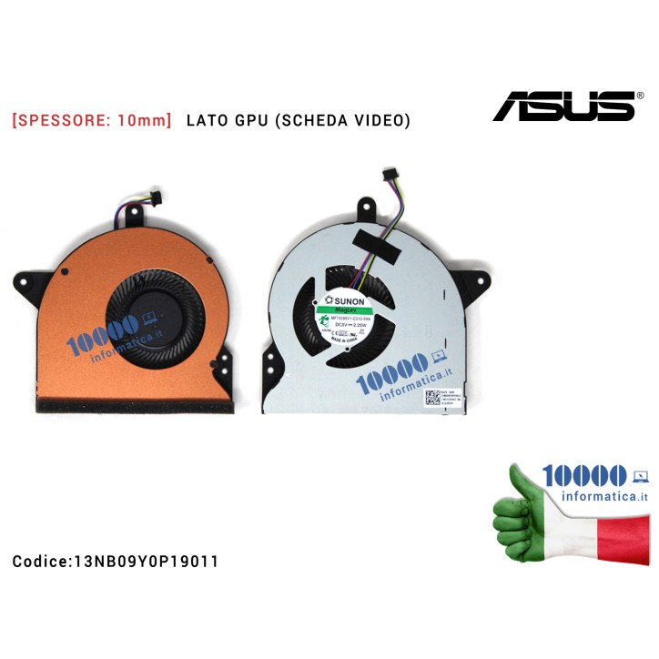 Ventola di Raffreddamento Fan [10mm] GPU VGA ASUS ROG G752 G752V G752VL G752VM G752VS G752VT G752VY 13N0-SIP0401 MF75090V1-C520-