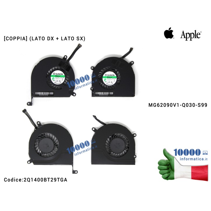 Ventola Fan APPLE MacBook Pro A1286 15 [COPPIA] (LATO DX + LATO SX) MG62090V1-Q030-S99