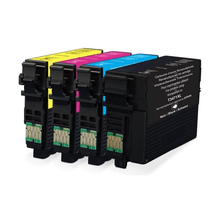 QI-EP2082BCMY CoreParts Toner Black, Cyan, Magenta, Yellow Multipack for EPSON suitable for PACK 4 REMAN.FOR EPS.34XL BBCMY EPSO