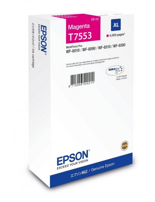 C13T75534N Epson Wf-8Xxx Series Ink Cartridge Xl Magenta