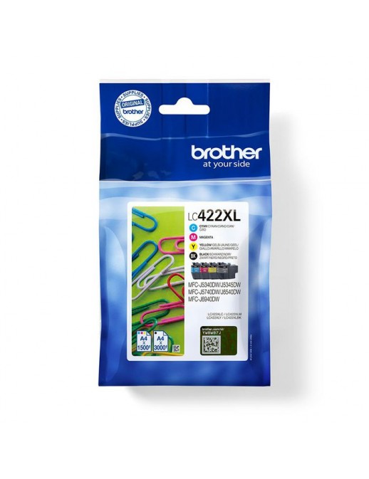 LC422XLVAL Brother Lc-422Xlval Ink Cartridge 4 Pc(S) Original Black, Cyan, Magenta, Yellow
