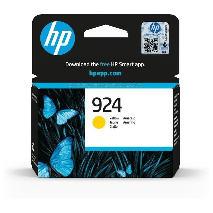4K0U5NESE1 HP 924 YELLOW EN/DE/PL/CZ ORIGINAL INK CARTRIDGE