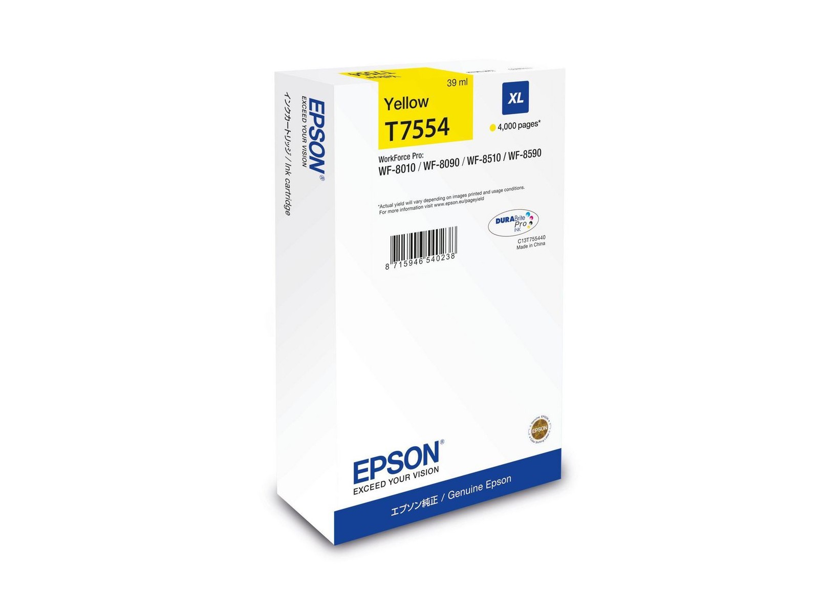 C13T75544N C13T75544N Epson Wf-8Xxx Series Ink Cartridge Xl Yellow