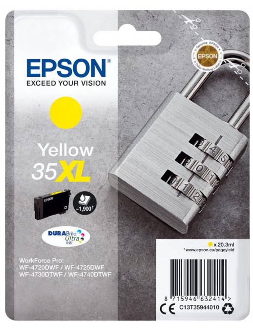 C13T35944020 Epson Padlock Singlepack Yellow 35Xl Durabrite Ultra Ink