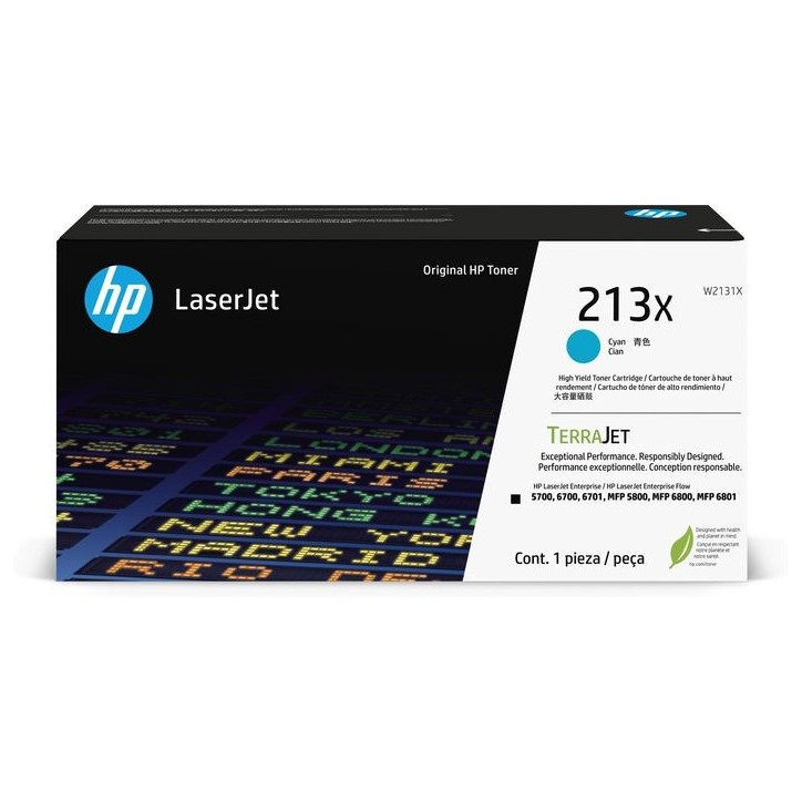 W2131X HP 213X High Yield Cyan Original Laserjet Toner Cartridge
