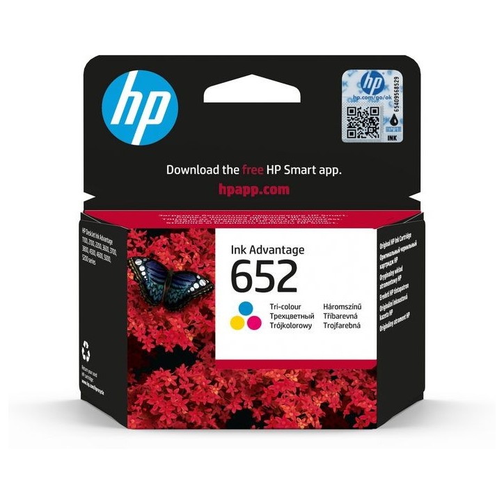 F6V24AE HP 652 Tri-Color Original Ink Advantage Cartridge