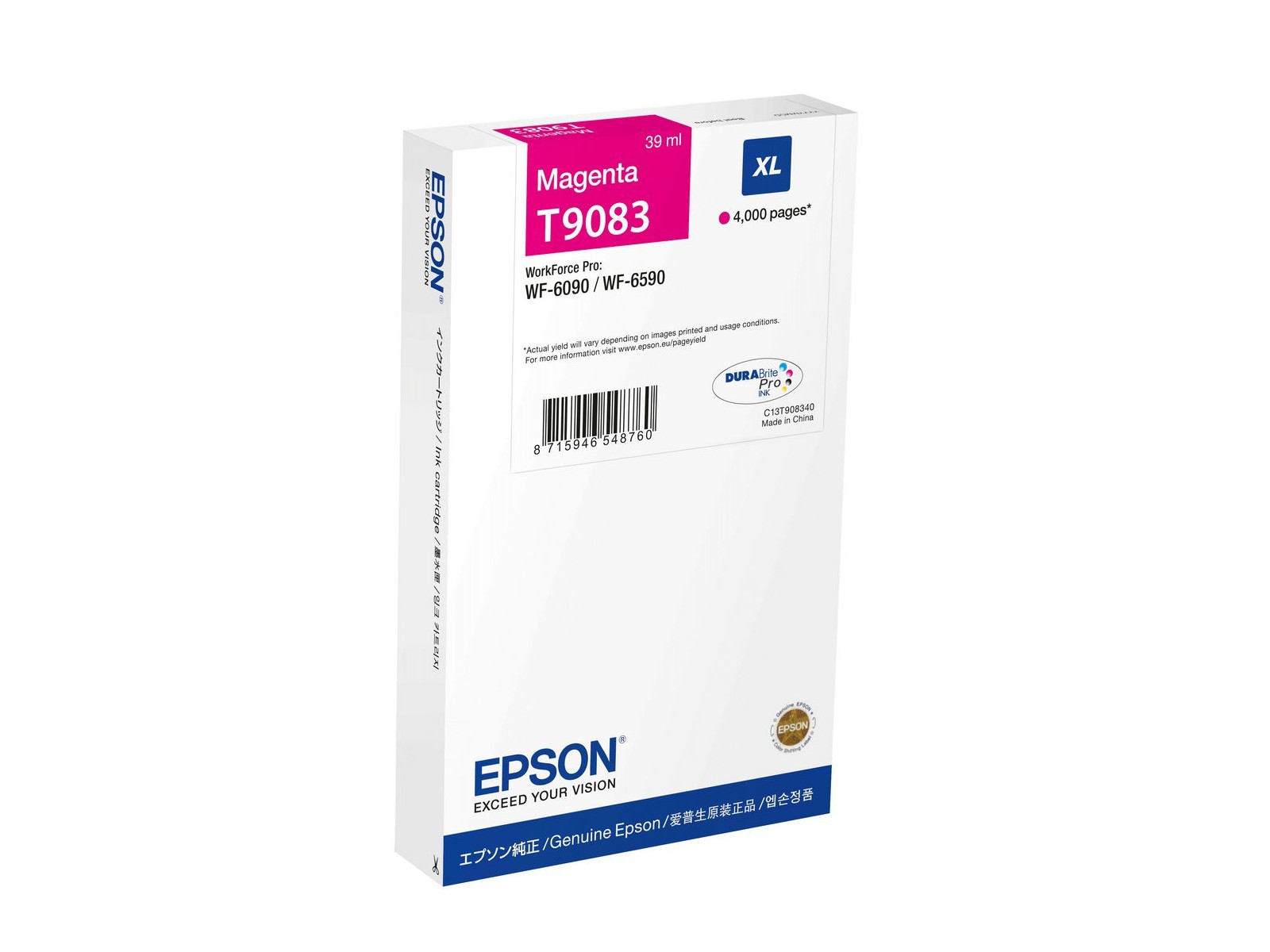 C13T90834N C13T90834N Epson Wf-6Xxx Ink Cartridge Magenta Xl