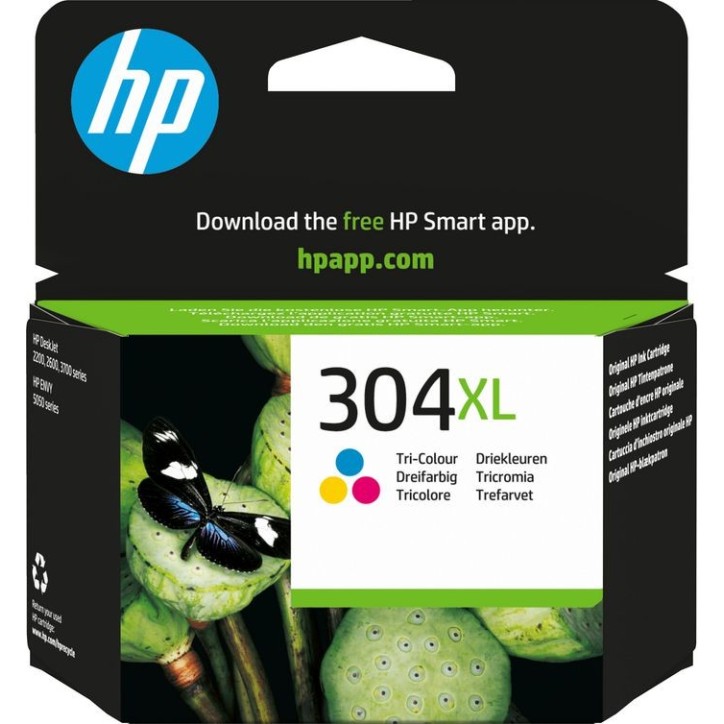 N9K07AEBA3 HP 304Xl Tri-Color Original Ink Cartridge