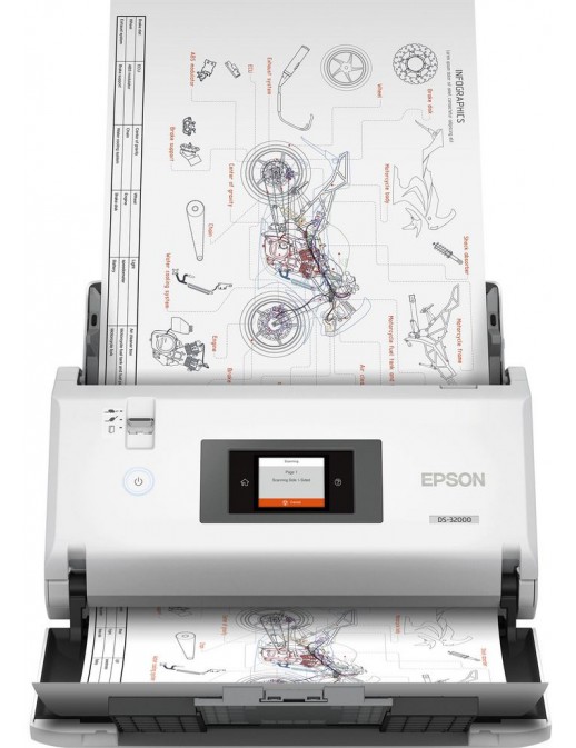 B11B255401 Epson Workforce Ds-32000 Sheet-Fed Scanner 600 X 600 Dpi A3 White