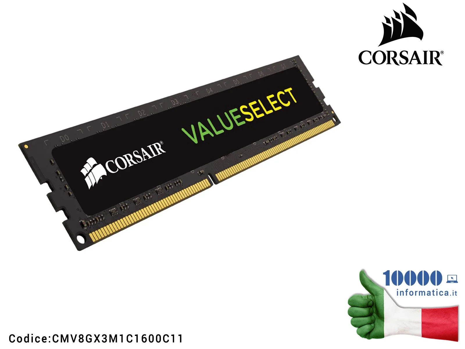CMV8GX3M1C1600C11 Corsair 8GB DDR3L 1600MHz DIMM