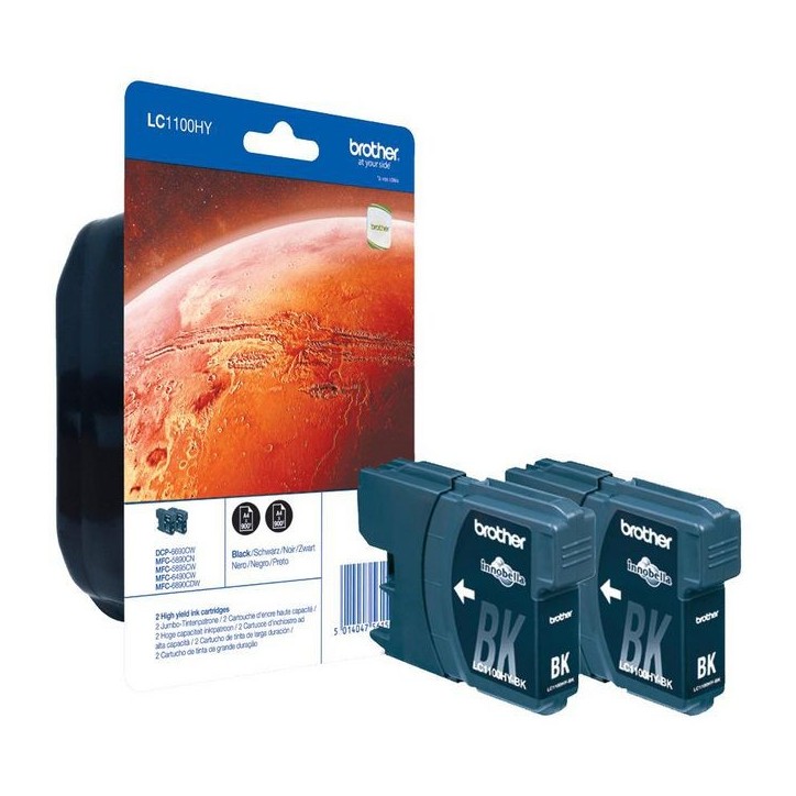 LC1100HYBKBP2 Brother Ink Cartridge 2 Pc(S) Original Black LC1100HYBKBP2 Brother Ink Cartridge 2 Pc(S) Original Black