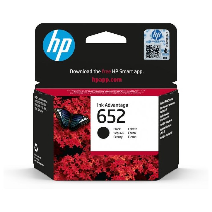 F6V25AEBHL HP 652 Black Original Ink Advantage Cartridge