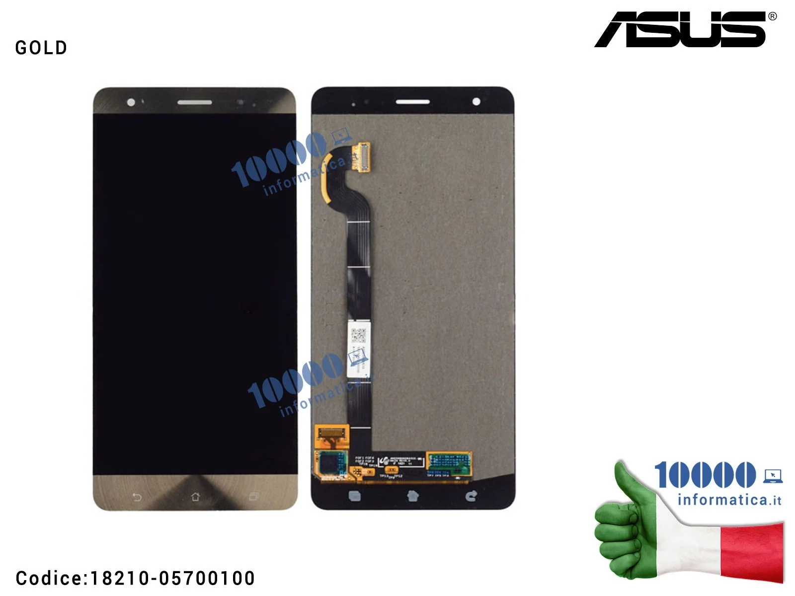 18210-05700100 Display LCD con Vetro Touch Screen ASUS ZenFone 3 Deluxe ZS570KL (Z016D) OLED 5,7'' FHD Full-HD [GOLD]