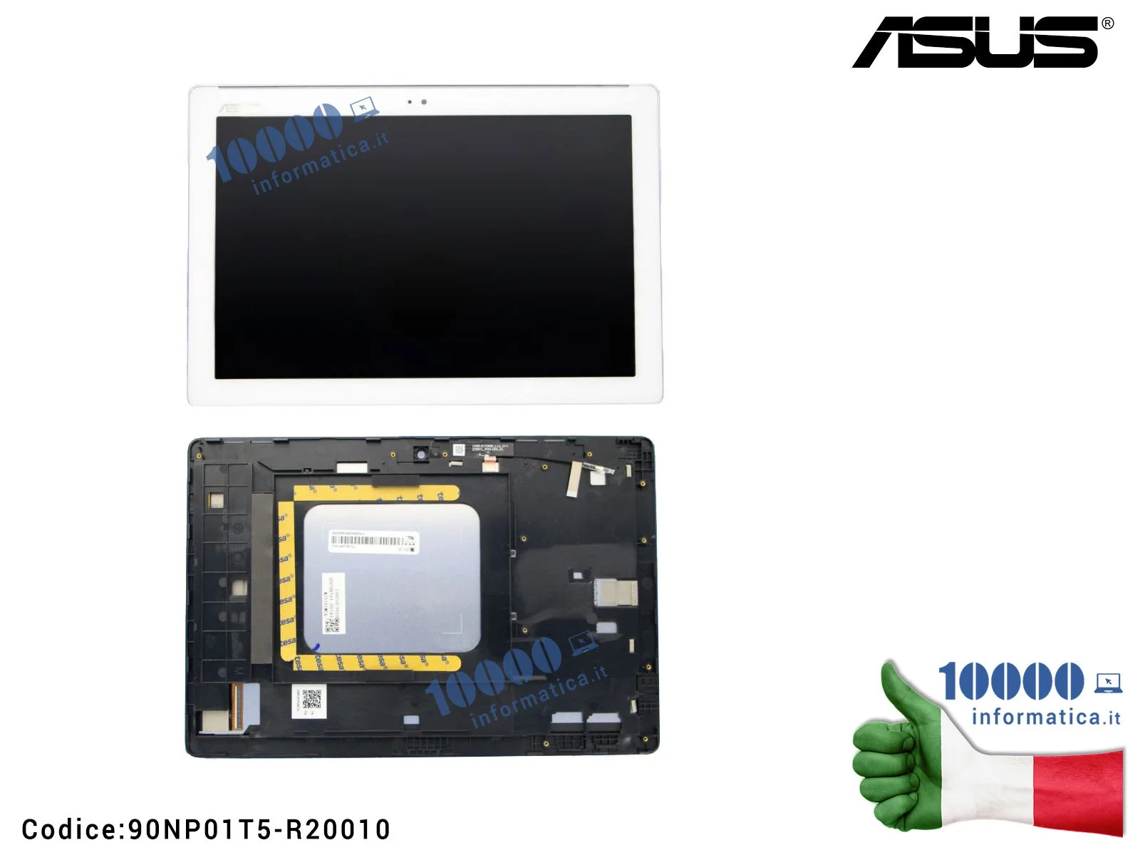 90NP01T5-R20010 Display LCD con Vetro Touch Screen ASUS ZenPad 10 Z300CNL ZD300CNL (P01T) [BIANCO]