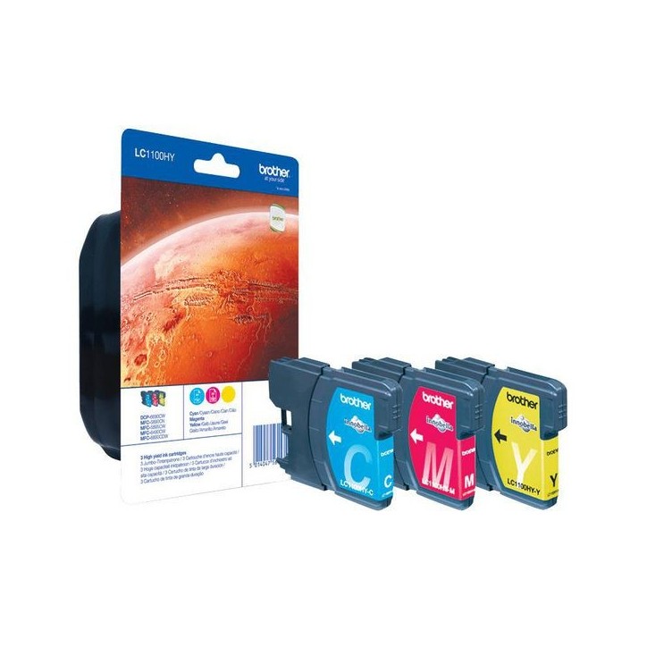 LC1100HYRBWBP Brother Ink Cartridge 3 Pc(S) Original Cyan, Magenta, Yellow