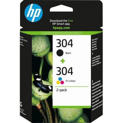 3JB05AE 3JB05AE HP 304 2-pack Black/Tri-color Original Ink Cartridges