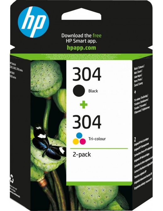 3JB05AE 3JB05AE HP 304 2-pack Black/Tri-color Original Ink Cartridges