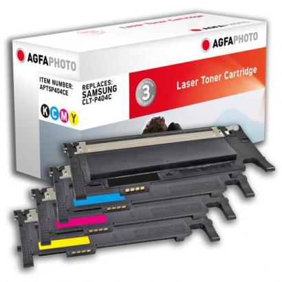 APTSP404CE AgfaPhoto Toner Cartridge for Samsung CLT-P404C, CMYK, 1500 / 1000 / 1000 / 1000 pages