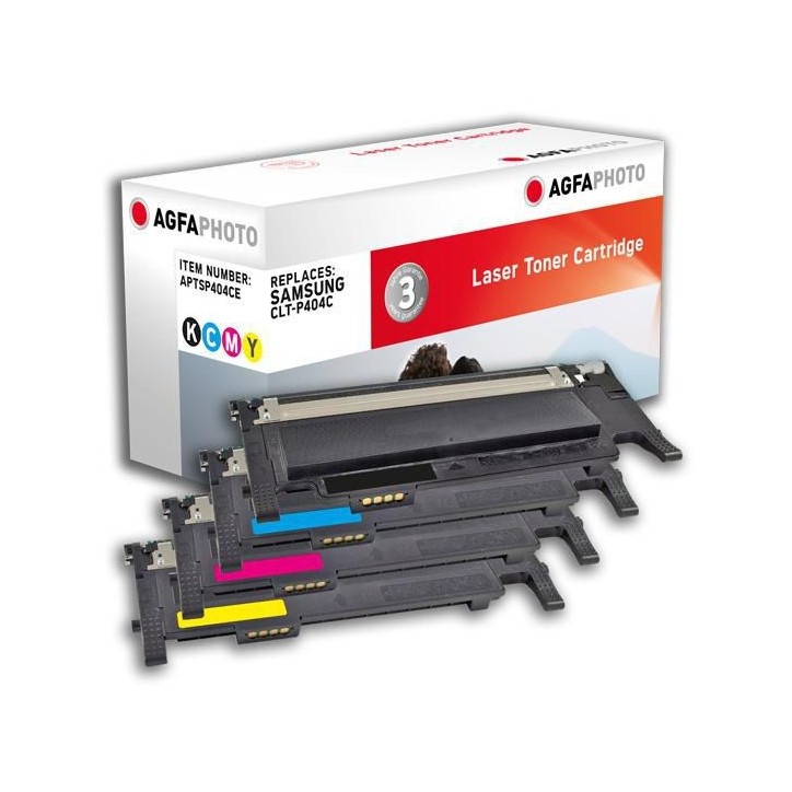APTSP404CE AgfaPhoto Toner Cartridge for Samsung CLT-P404C, CMYK, 1500 / 1000 / 1000 / 1000 pages
