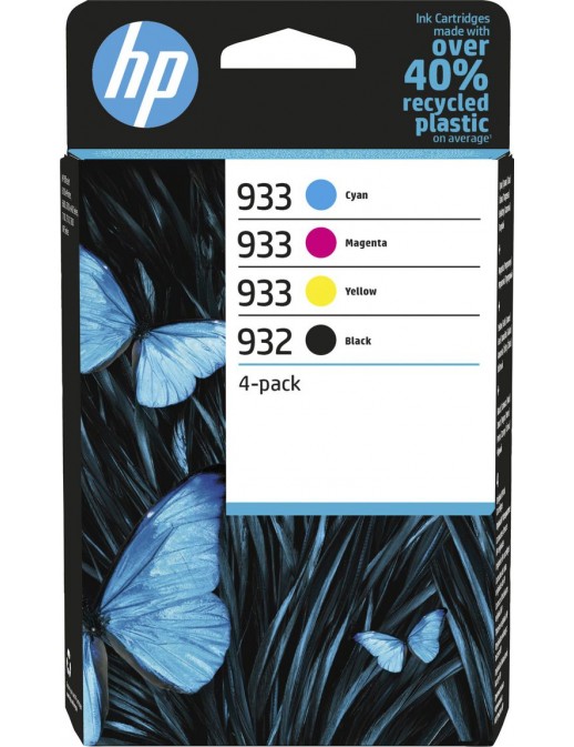 6ZC71AE HP 932 Black/933 Cyan/Magenta/Yellow 4-pack Original Inks