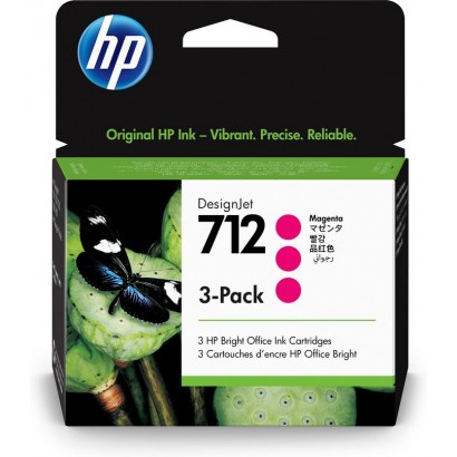 3ED78A HP 712 3-pack 29-ml Magenta DesignJet Ink Cartridge