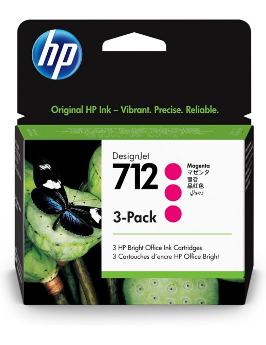 3ED78A 3ED78A HP 712 3-pack 29-ml Magenta DesignJet Ink Cartridge