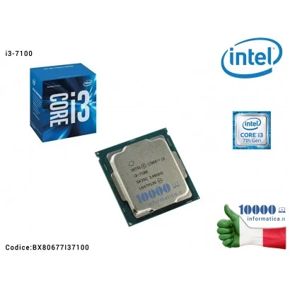 Processore Cpu INTEL Core i3-7100 1151 3,9GHz 3MB Cache Kaby Lake