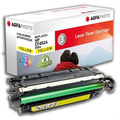 APTHPCF452AE AgfaPhoto Toner Cartridge for HP LaserJet Enterprise M652, Yellow, 10500 pages