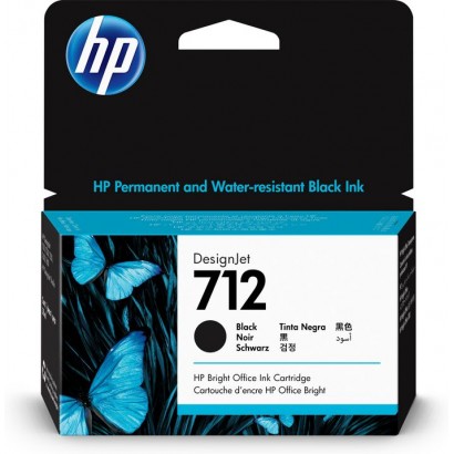 3ED70A HP 712 38-ml Black DesignJet Ink Cartridge