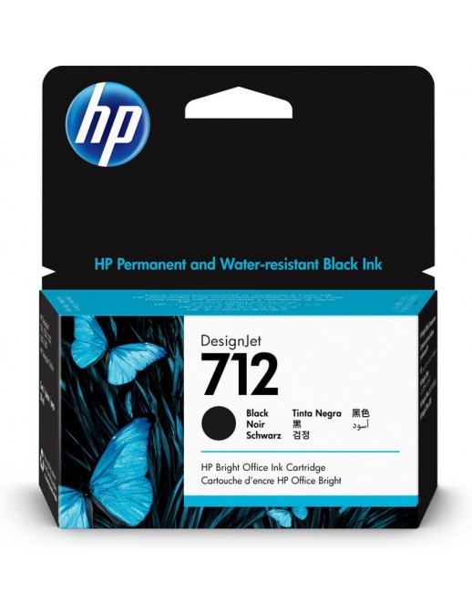 3ED70A HP 712 38-ml Black DesignJet Ink Cartridge