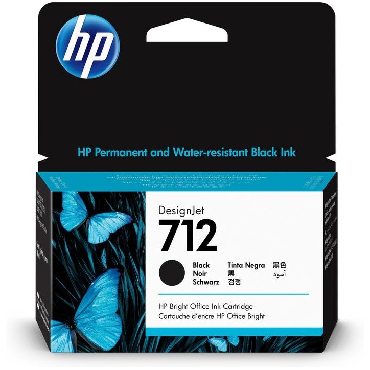 3ED70A HP 712 38-ml Black DesignJet Ink Cartridge