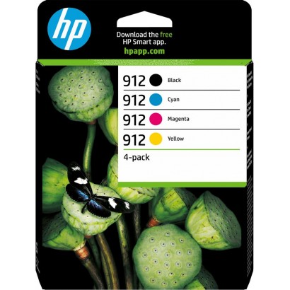 6ZC74AE#301 6ZC74AE301 HP 912 4-pack Black/Cyan/Magenta/Yellow Original Ink Cartridges