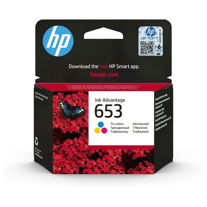 3YM74AEBHL HP 653 Tri-color Original Ink Advantage