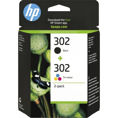 X4D37AE HP 302 2-pack Black/Tri-colour Original Ink Cartridges