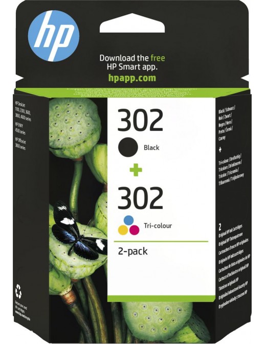 X4D37AE HP 302 2-pack Black/Tri-colour Original Ink Cartridges