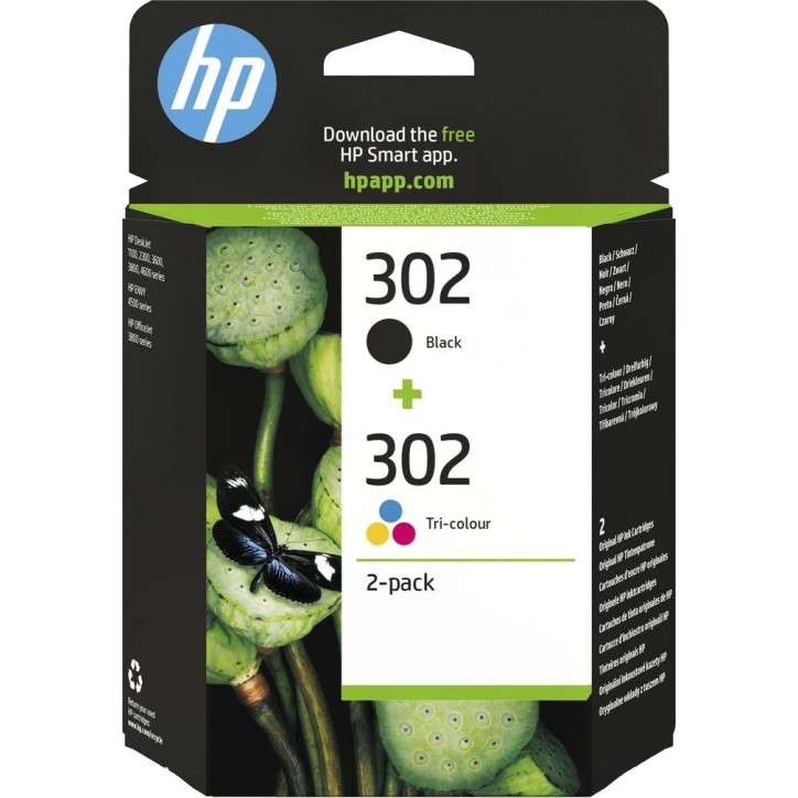 X4D37AE HP 302 2-pack Black/Tri-colour Original Ink Cartridges