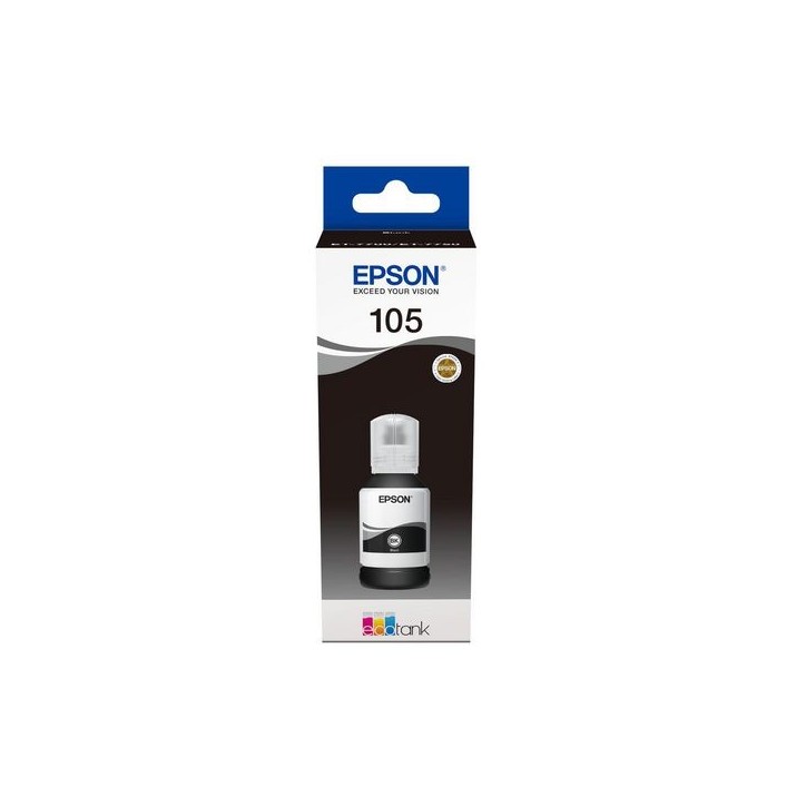 C13T00Q140 Epson 105 EcoTank Pigment Black ink bottle C13T00Q140 Epson 105 EcoTank Pigment Black ink bottle