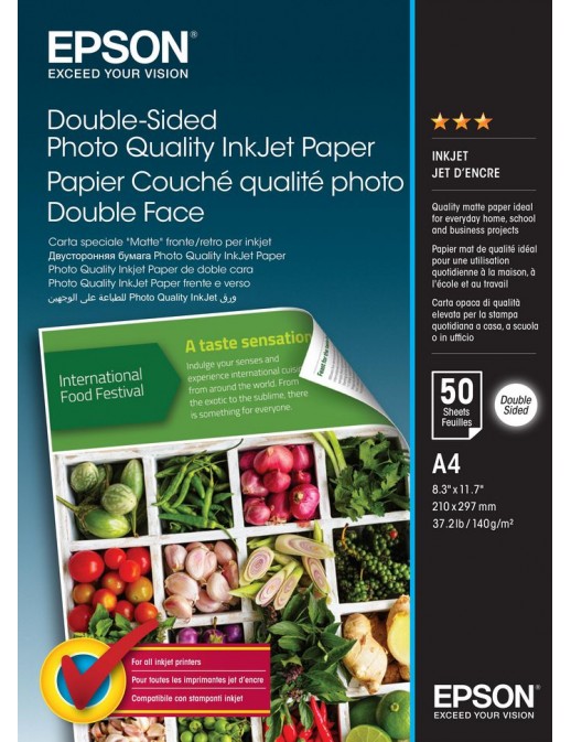 C13S400059 Epson Double-Sided Photo Quality Inkjet Paper - A4 - 50 Sheets