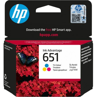 C2P11AE#BHK C2P11AEBHK HP 651 Tri-color Original Ink Advantage Cartridge