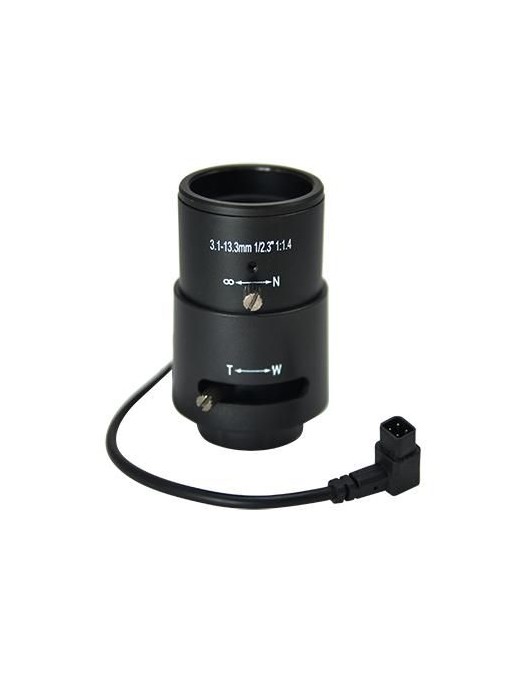 PLEN-2200 ACTi Lens, 3.1-13.3mm f-f, 1.4-4.0 F, CS Mount, Black