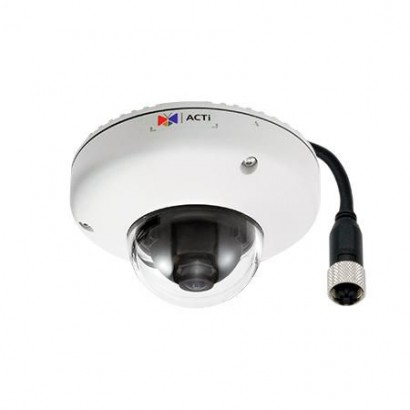 E936M ACTi 2 MP, Outdoor, Mini Dome, WDR, SLLS, M12 connector, Fixed lens, f2.55mm/F2.2...