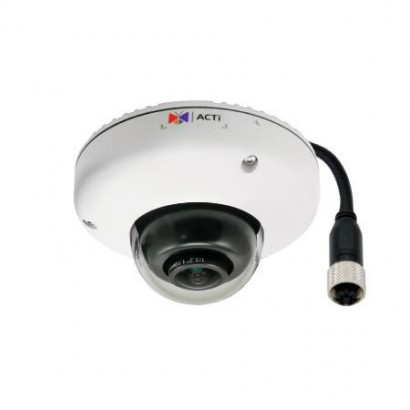 E921M ACTi 5MP, Outdoor, Mini Fisheye, Dome, Basic WDR, M12, Fixed lens, f1.19mm/F2.0 (HOV:189.7°...