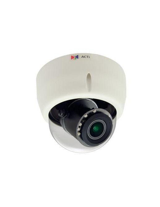 E618 ACTi 3MP, Indoor, Zoom, Dome, D/N, Adaptive IR, WDR, 4.3x Zoom, f3.1-13.3mm/F1.4-4.0 (HOV:64.4°-26.4°), P-Iris, Auto Focus 