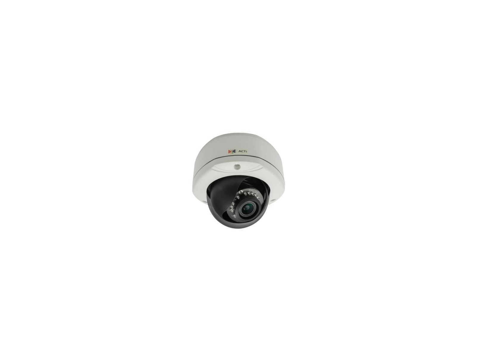 E83A E83A ACTi 5MP, Outdoor, Dome, D/N, Adaptive IR, Basic WDR, Vari-focal lens, f2.8-12mm/F1.4 (HOV:69.2°-28.2°), H.264, 108...
