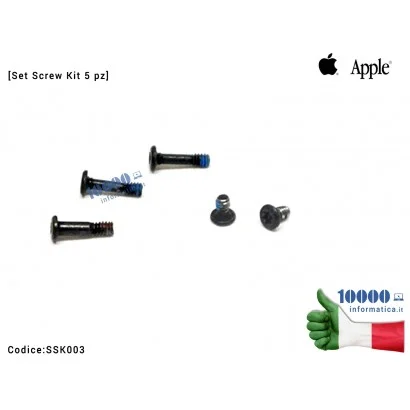 Viti Alloggiamento Batteria Apple MacBook Air 13'' A1466 A1369 A1465 2013 2014 2015 [Set Screw Kit 5 pz]