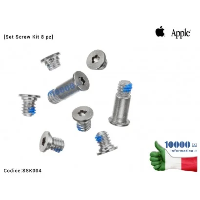 SSK004 Viti Alloggiamento Bottom Case Apple MacBook Retina 12'' A1534 2015 P5 Pentalobe [Set Screw Kit 8 pz]