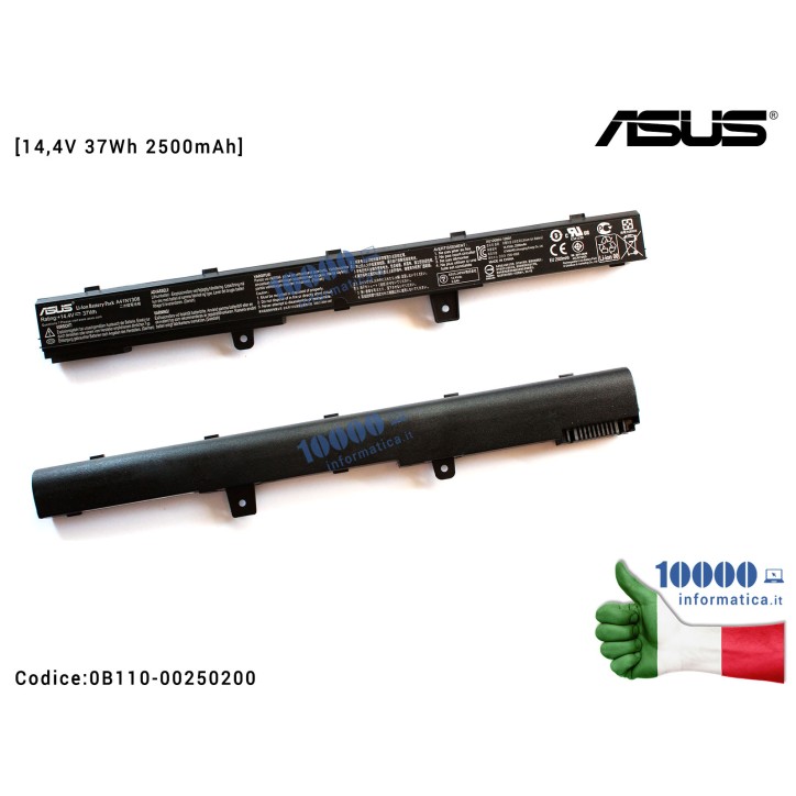 Batteria A41N1308 ASUS VivoBook X451CA X551CA P551CA R512CA F551CA D550CA [14,4V 37Wh 2500mAh]
